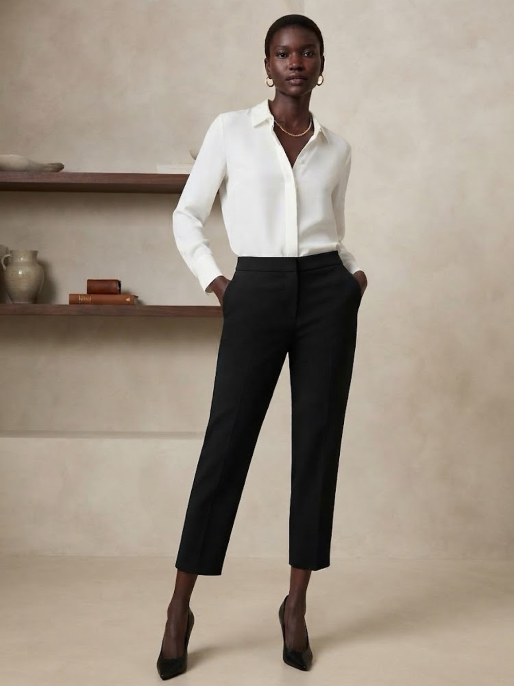 Babaton Atelier Black Conan Cropped Trousers Pants Size 2